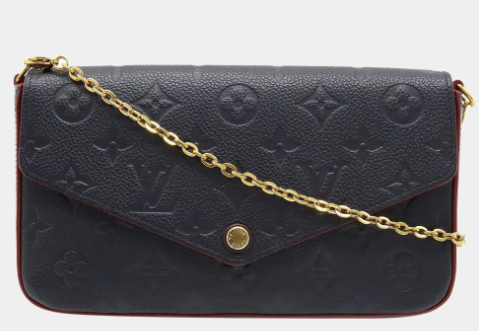 Louis Vuitton Black Monogram Empreinte Leather Pochette Felicie Clutch Bag
