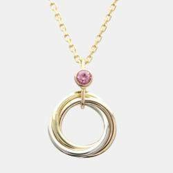 Cartier Trinity De Cartier 18K Yellow Rose and White Gold Sapphire Necklace