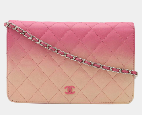Chanel Multicolor Leather Classic Quilted Wallet On Chain